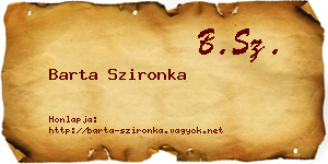 Barta Szironka névjegykártya